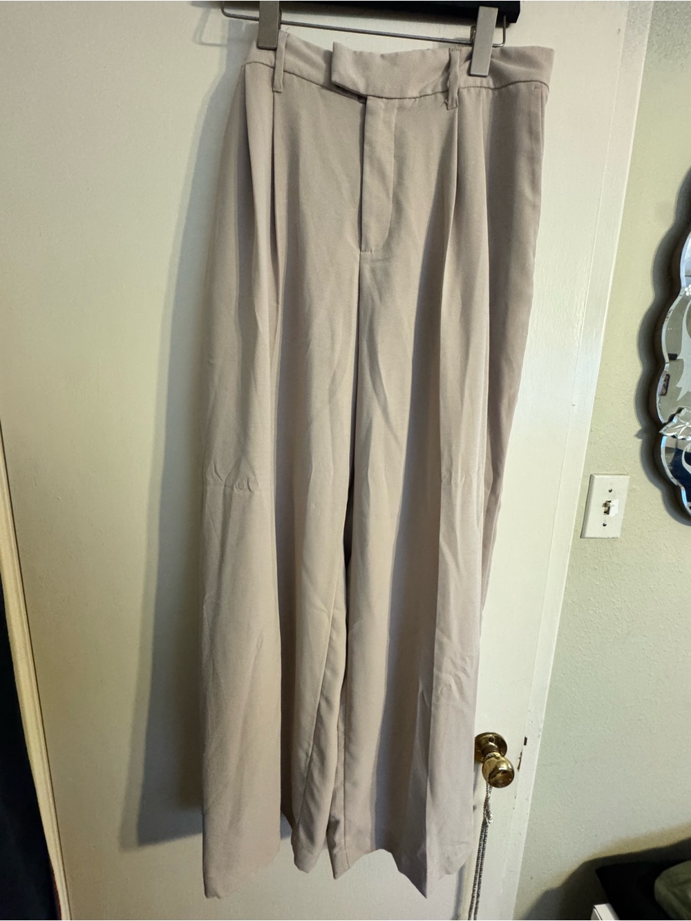 A New Day Wide Leg High Waist Pants in Light Beige